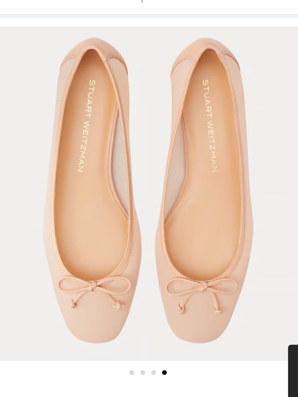 Stuart Weitzman Blush Pink Ballet Flats with Bow - Picture 4 of 7